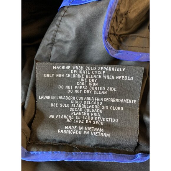 Cole Haan Womens XL Black Trench Rain Wind Coat Tuck Away Hood RJ10620 - Picture 9 of 12